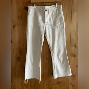Vintage 1970s Big E Levi’s White Crop Jeans Denim